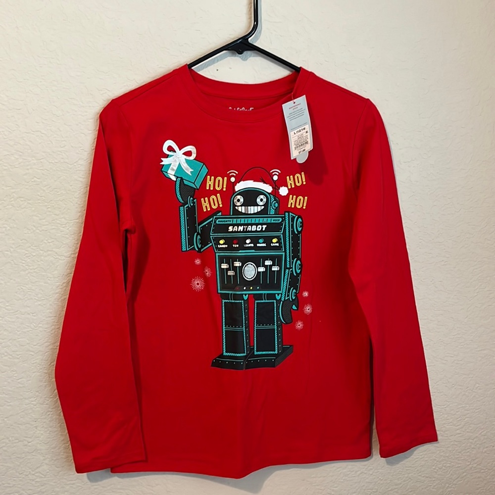 Cat & Jack Robot Christmas Long Sleeve Shirt